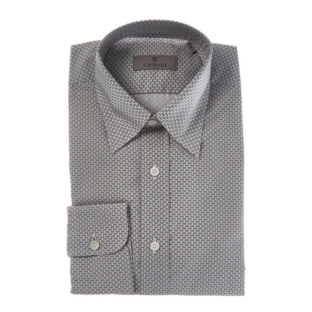 Canali Mens  Dress Shirt, Grey